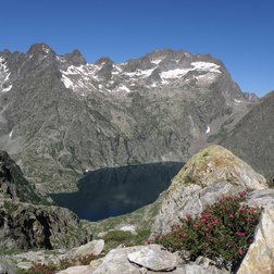 Il lago artificiale del Chiotas e l'Argentera dal Colle di Fenestrelle (PNAM)